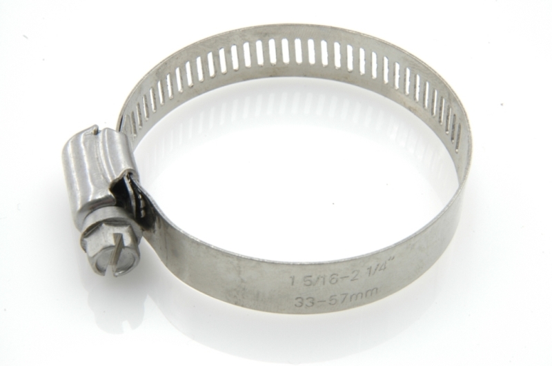 Slangklem: 33-57mm, RVS.