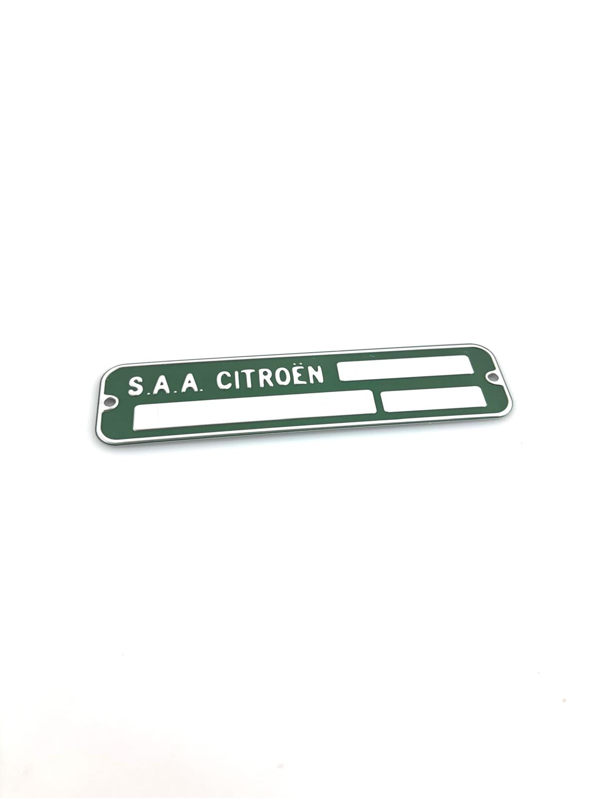 Motor: typeplaatje groen