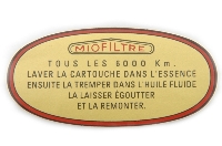 Sticker: luchtfilter, ->'65.