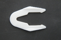 Koplamphoogtebediening: borgklem wit plastic.